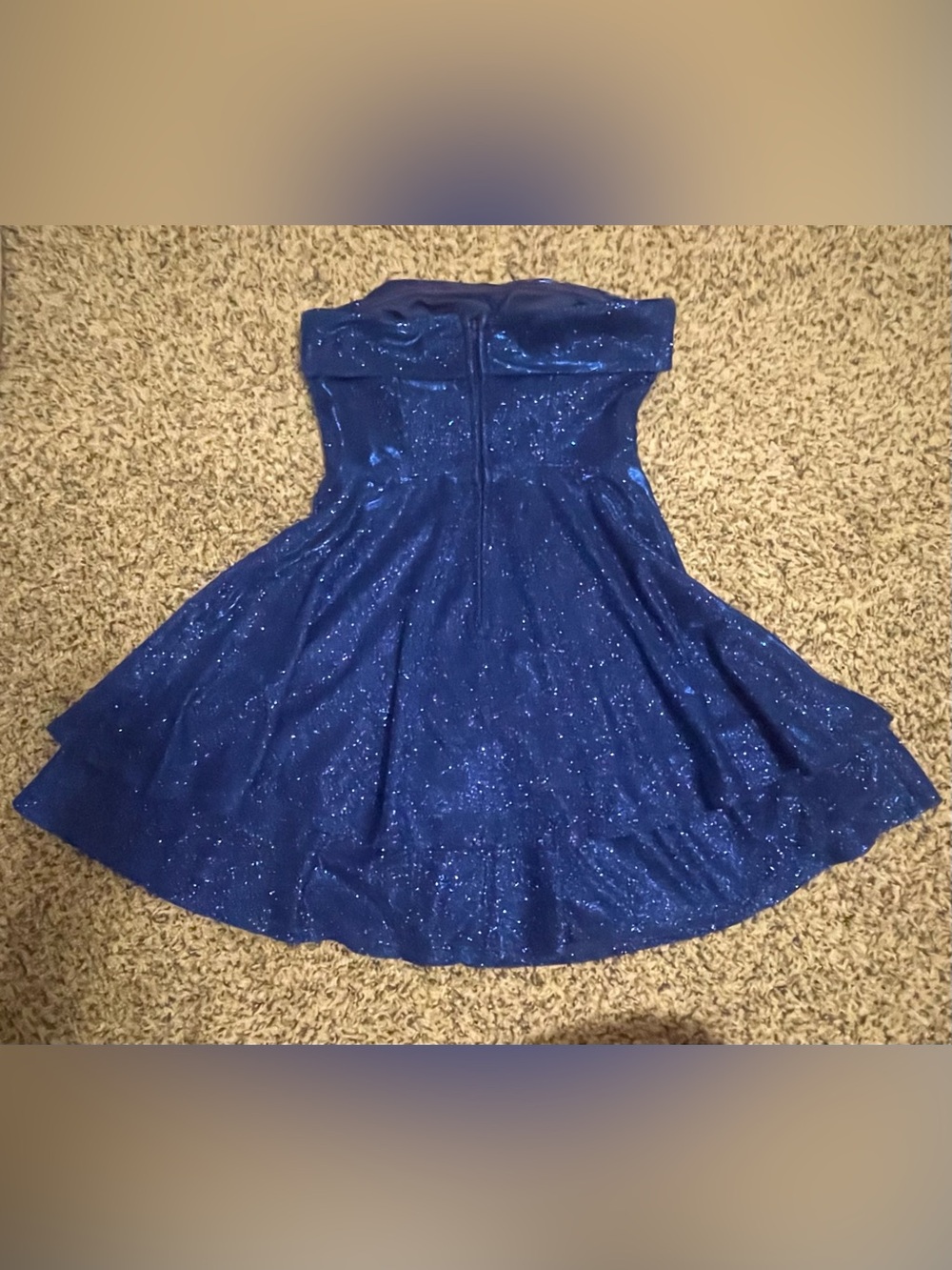 City Studio Glittery Royal Blue Strapless Party Dress